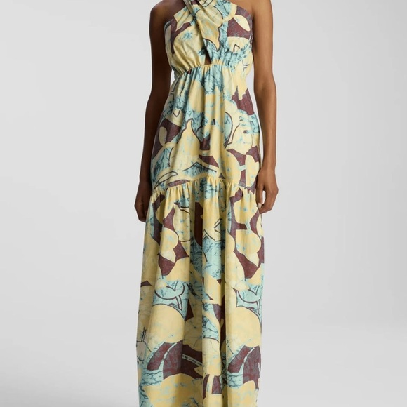 A.L.C. Dresses & Skirts - Elegant Yellow and Blue Patterned Maxi Dress